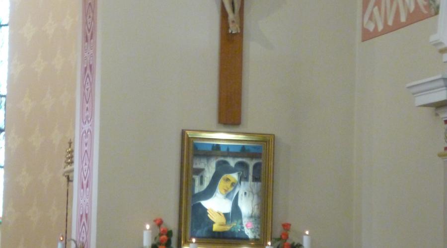 Szent Rita-kegykép a nagymagyari Szent Kereszt Felmagasztalása-templomban